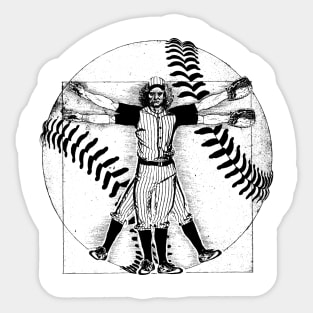 Vitruvian Baseball Player Sticker